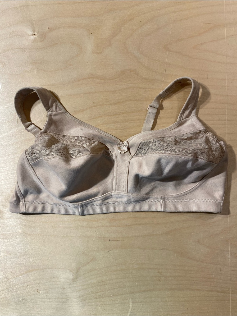 Breezies Soft Lace Trim Wireless Bra in Light Nude 40B (Z)